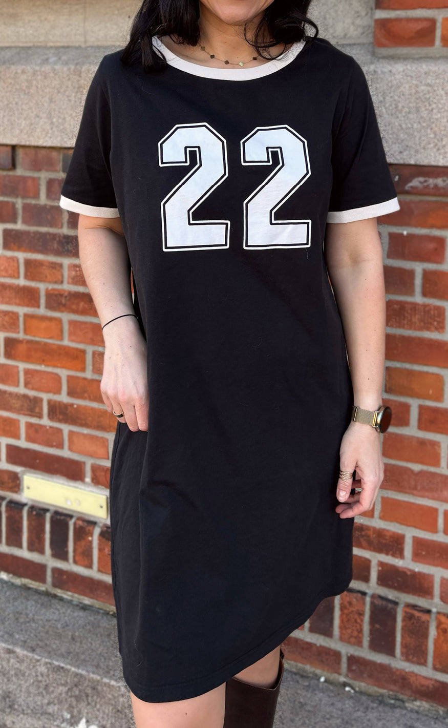 Say INA Copenhagen Kjole - Alva Football - Black W. Off White