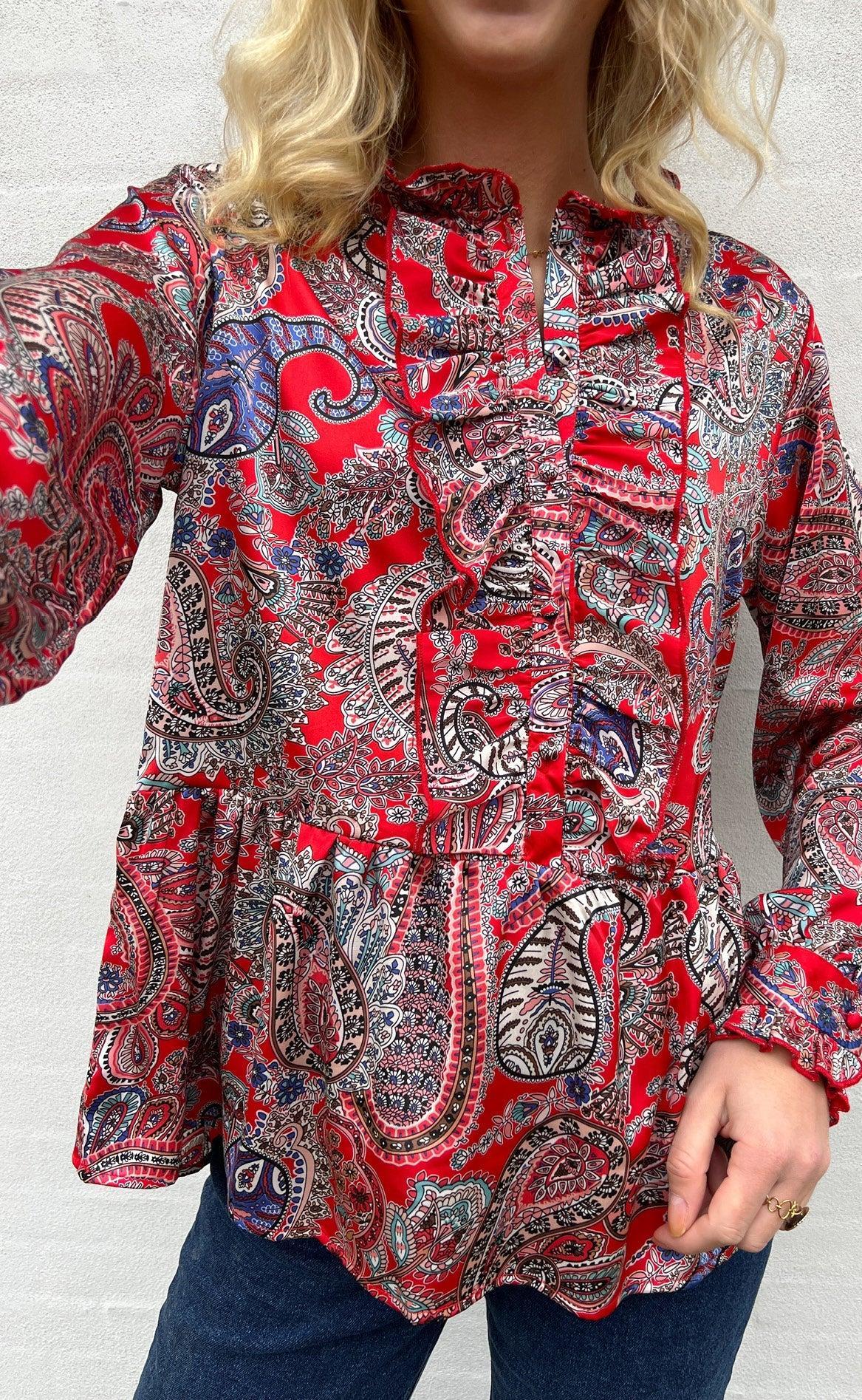 Say INA Copenhagen Skjorte - Evie - Red Paisley