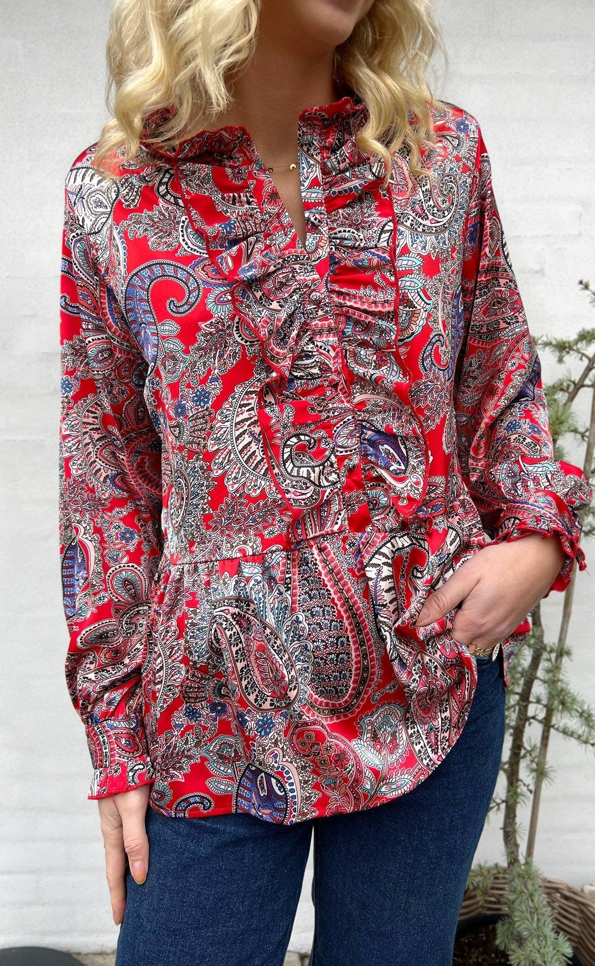 Say INA Copenhagen Skjorte - Evie - Red Paisley