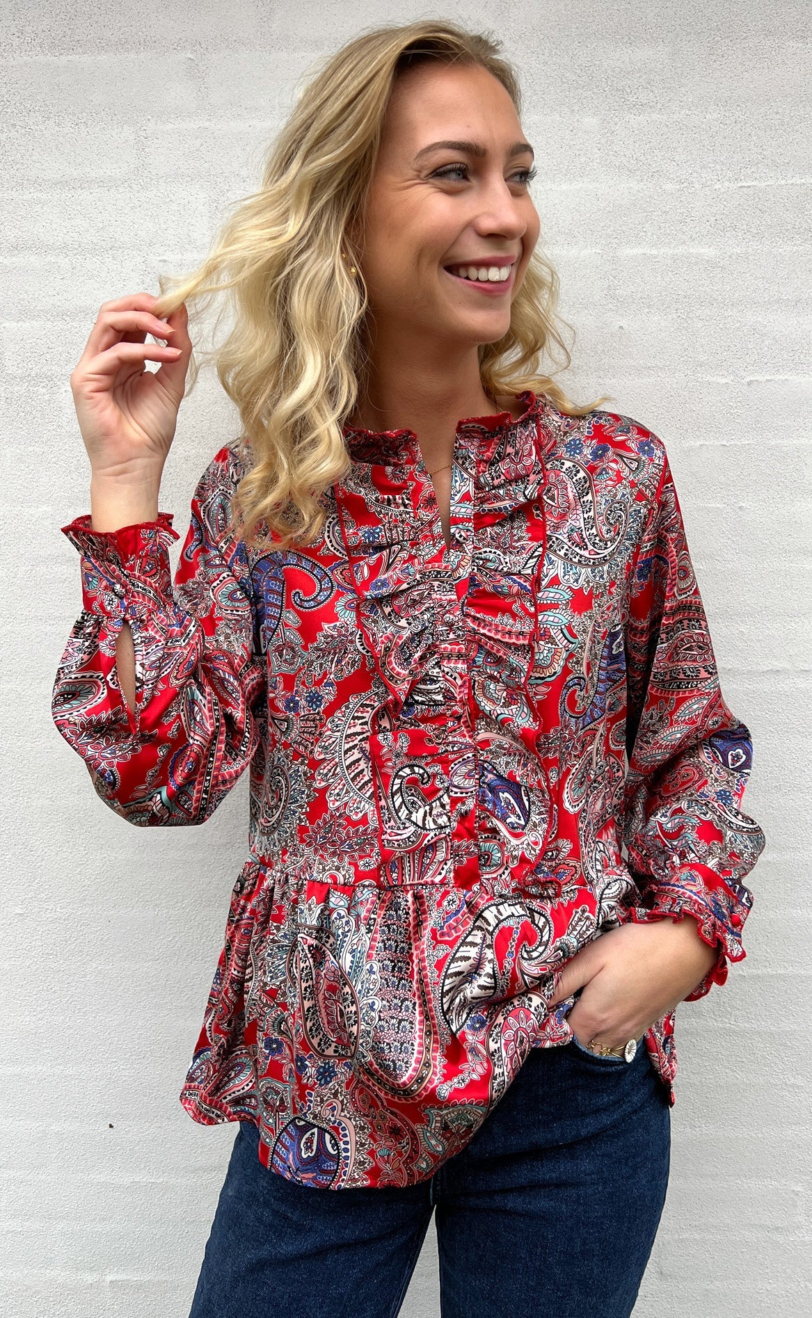 Say INA Copenhagen Skjorte - Evie - Red Paisley