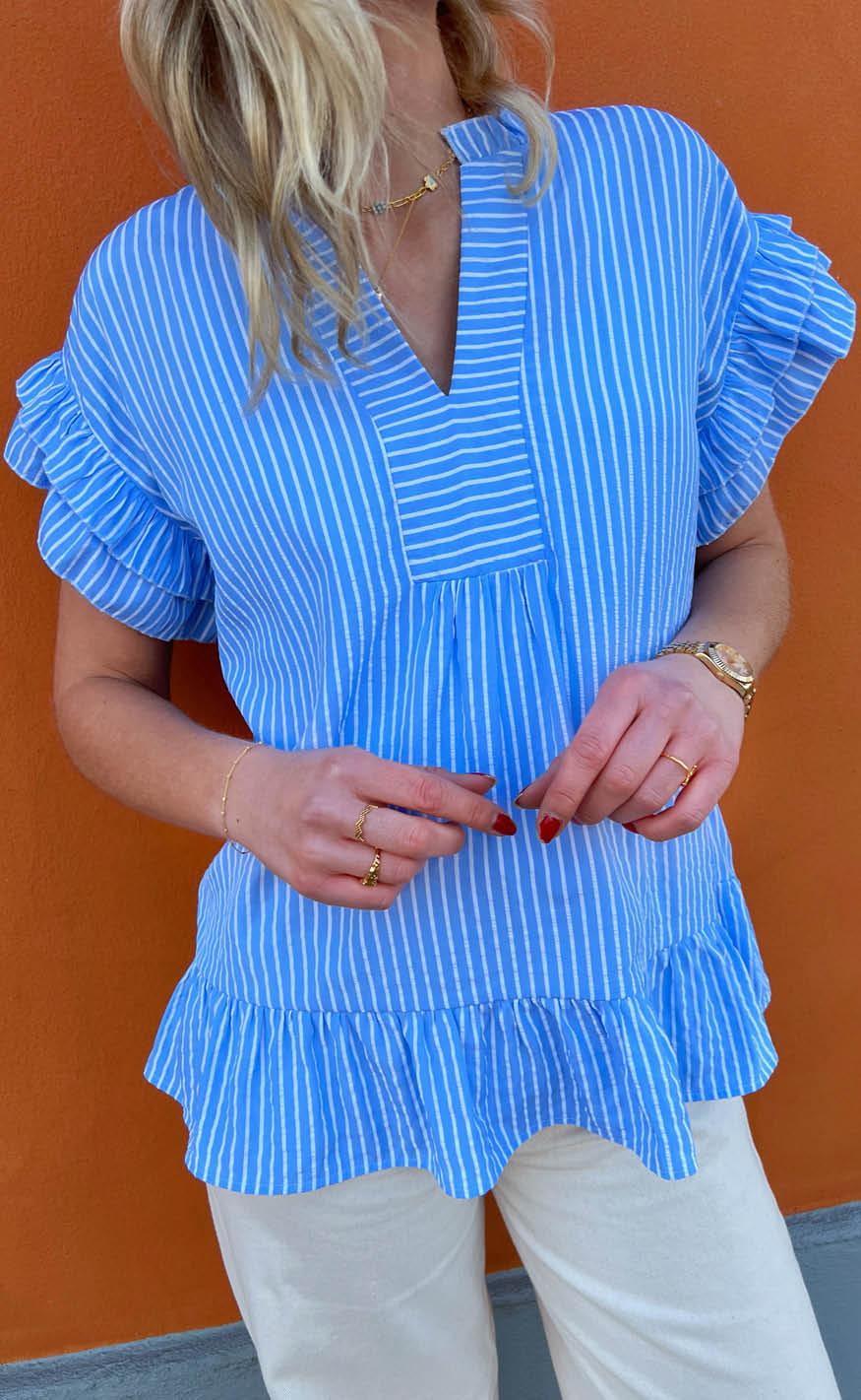 Say INA Copenhagen Top - Winnie - Blue Striped