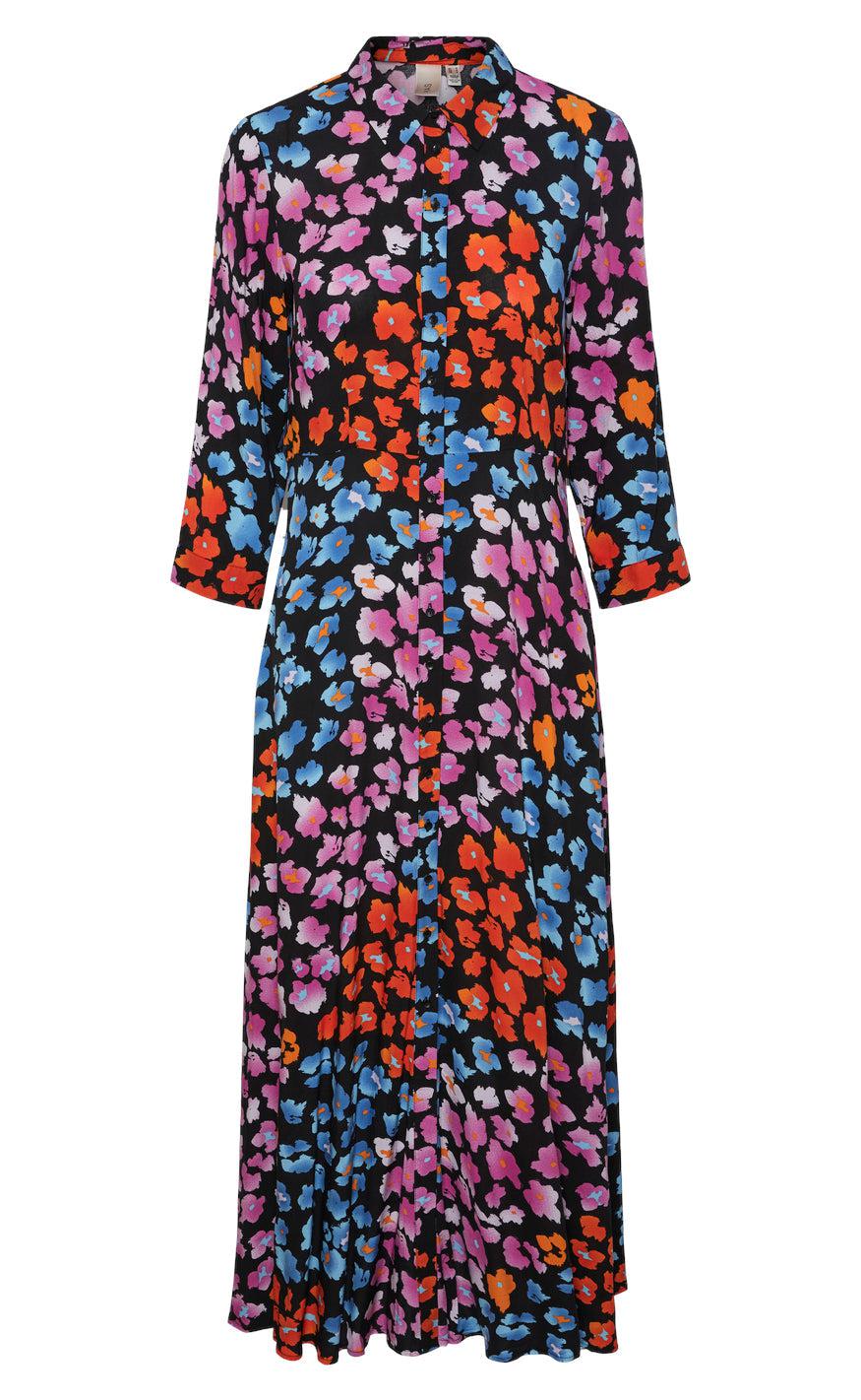 YAS Skjortekjole - Savanna Long - Black/Liro