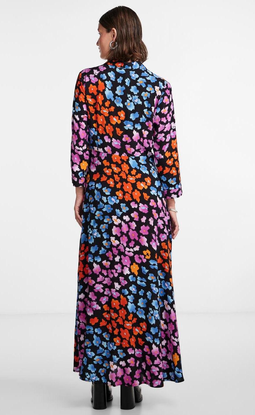 YAS Skjortekjole - Savanna Long - Black/Liro
