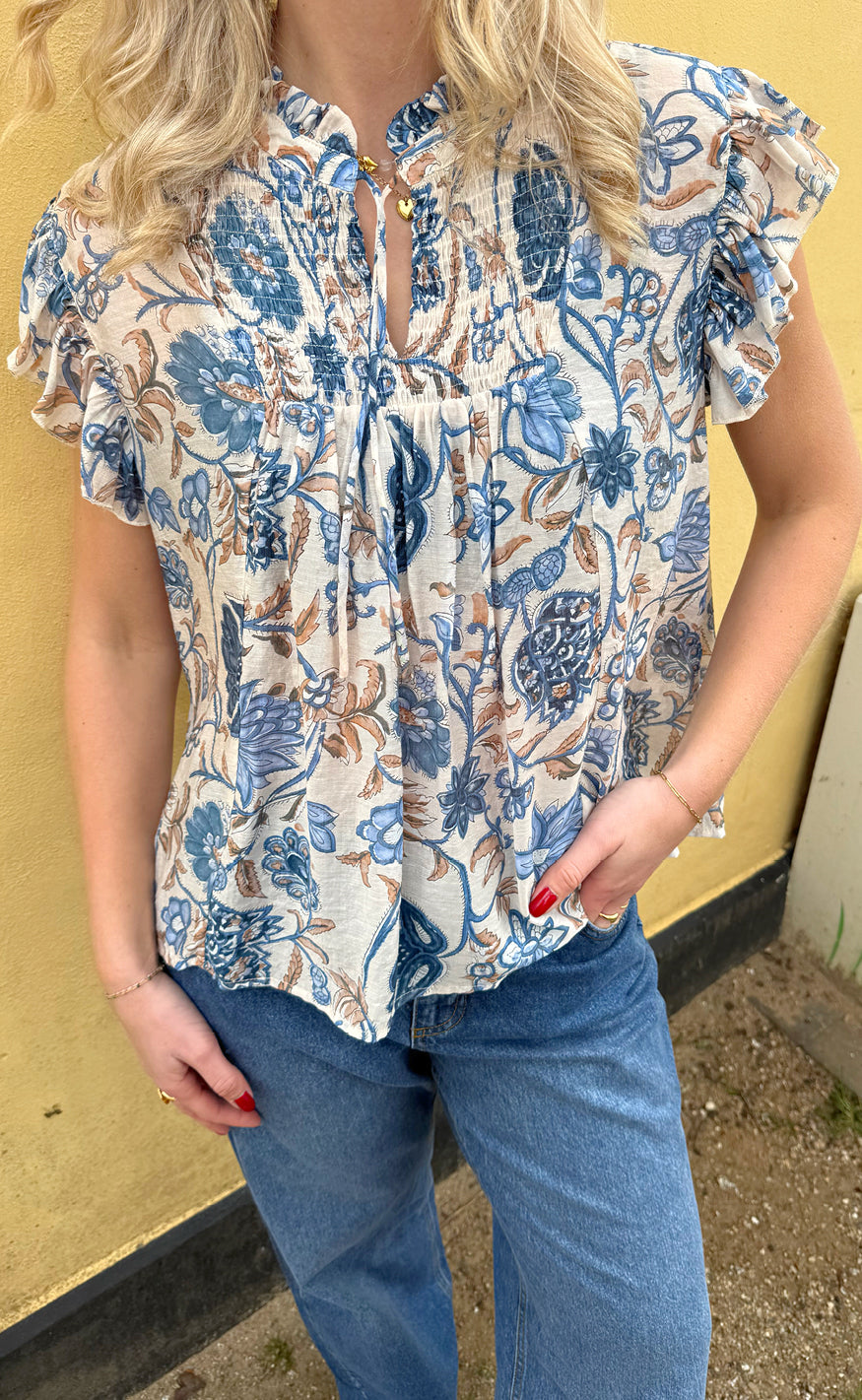 Say INA Copenhagen Bluse - Emmi - Blue Flowers