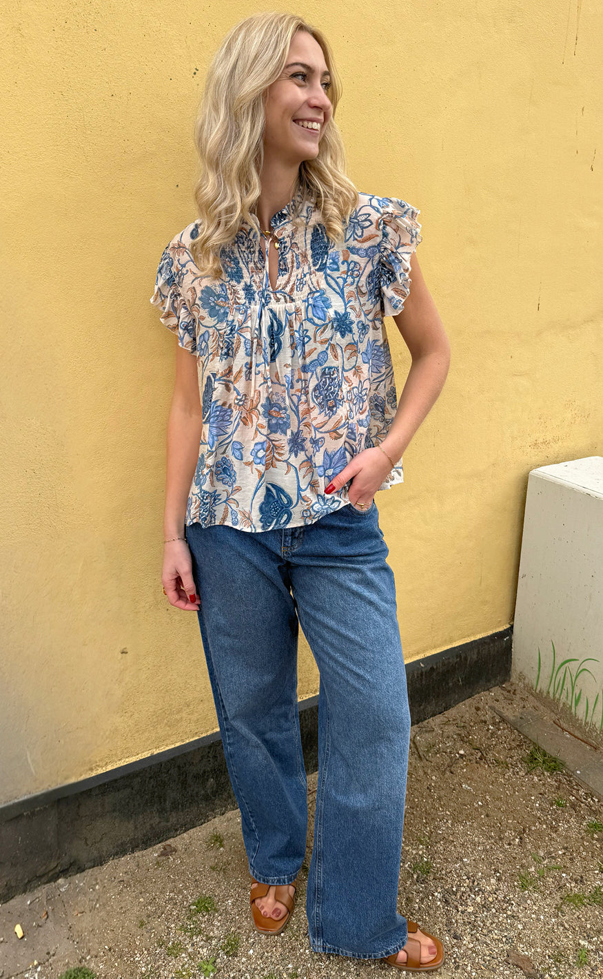 Say INA Copenhagen Bluse - Emmi - Blue Flowers
