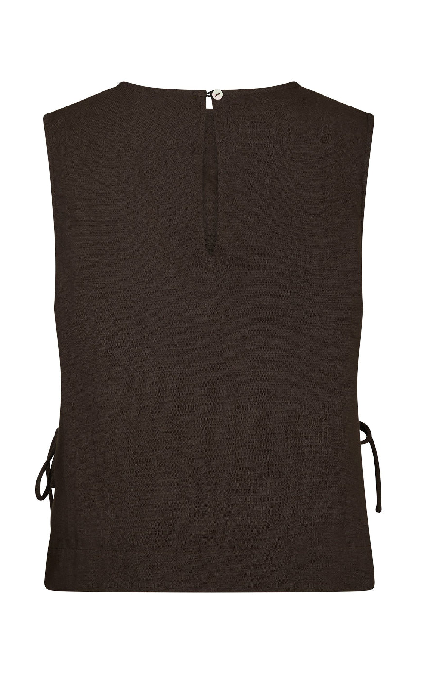 Neo Noir Top - Svetlana Linen - Dark Brown