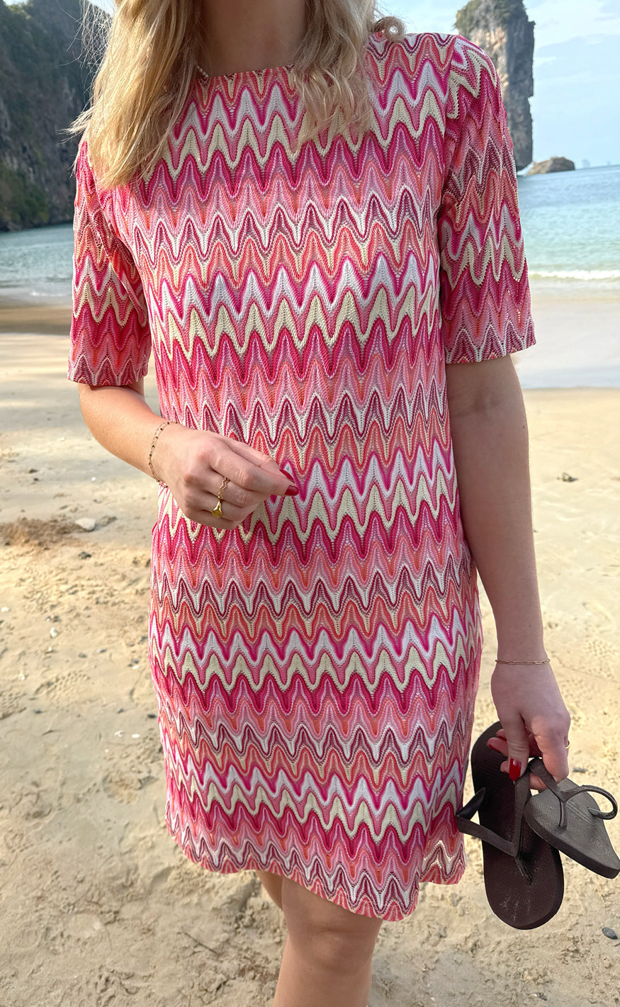 Say INA Copenhagen Kjole - Diana - Pink Zig Zag