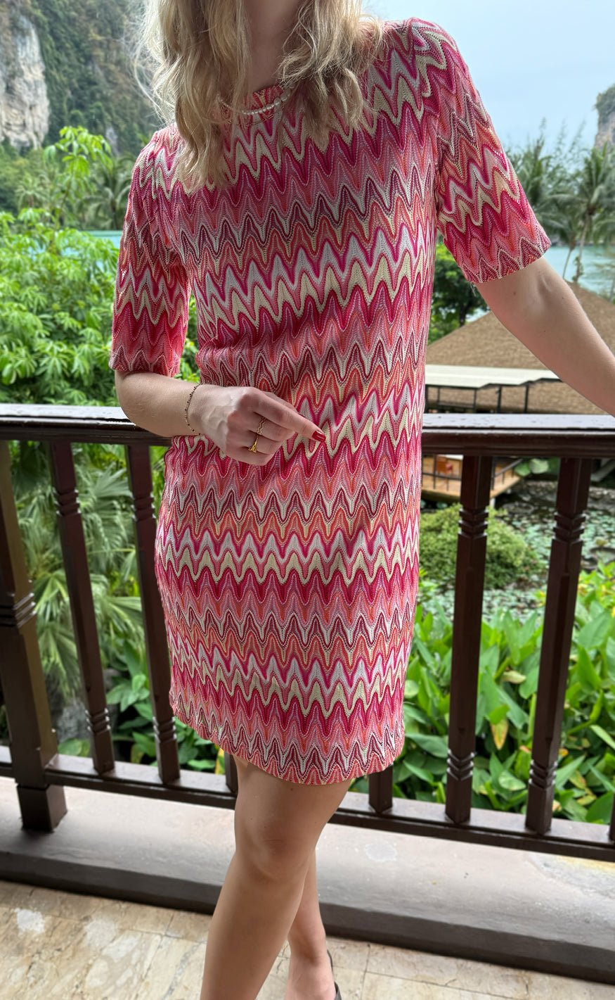 Say INA Copenhagen Kjole - Diana - Pink Zig Zag
