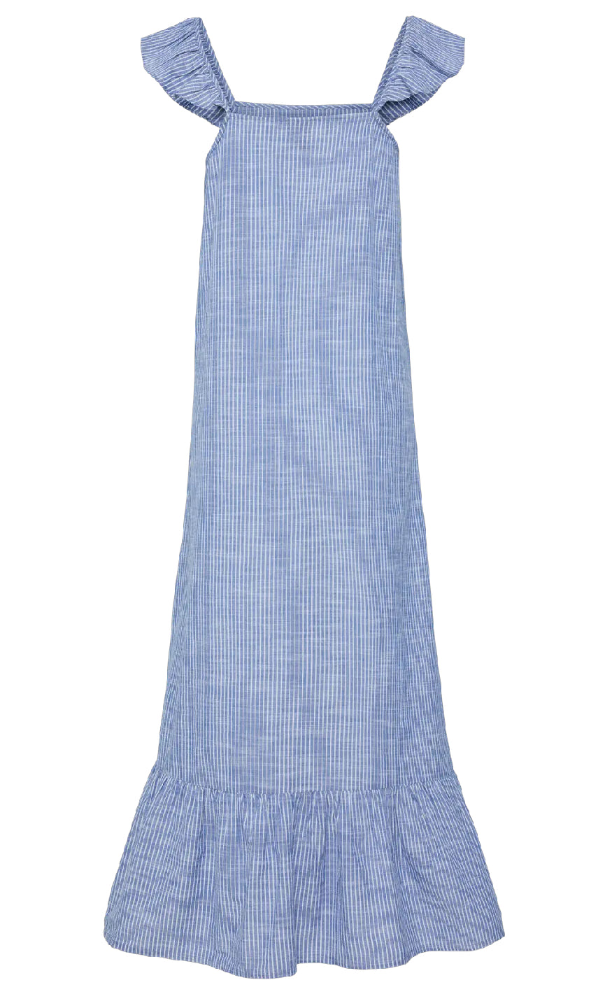 Pieces Kjole - Apia - Nautical Blue/Bright White