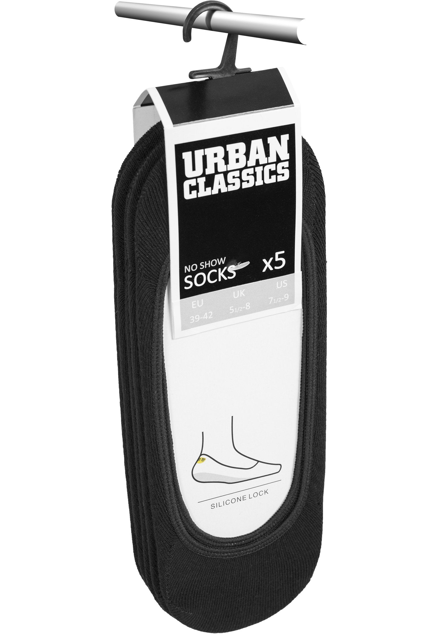 Urban Classics No Show Socks 5-Pack Black/Black/Black