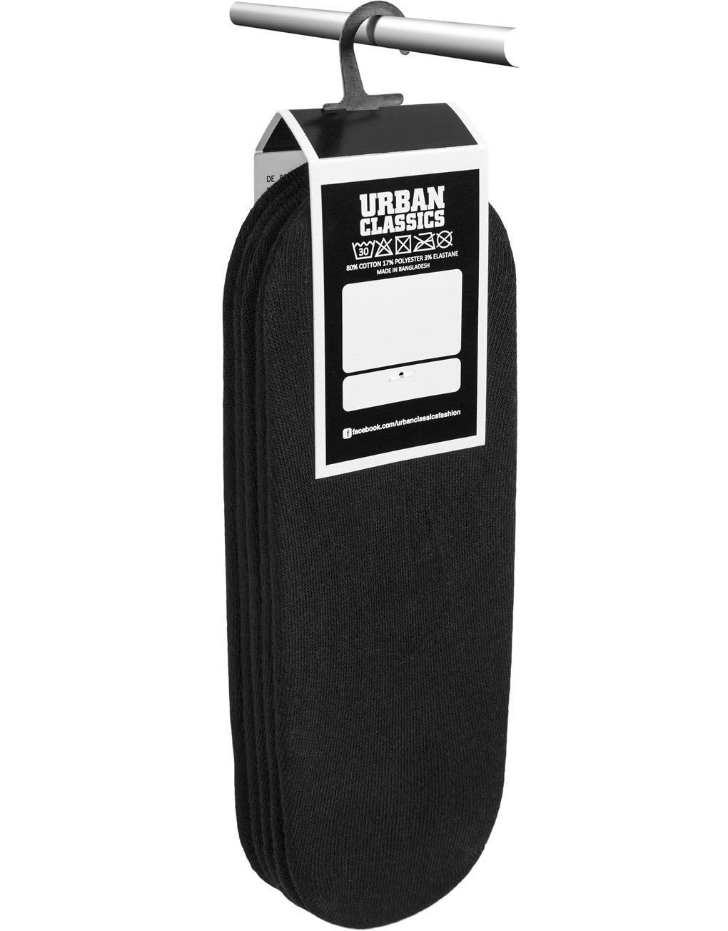 Urban Classics No Show Socks 5-Pack Black/Black/Black