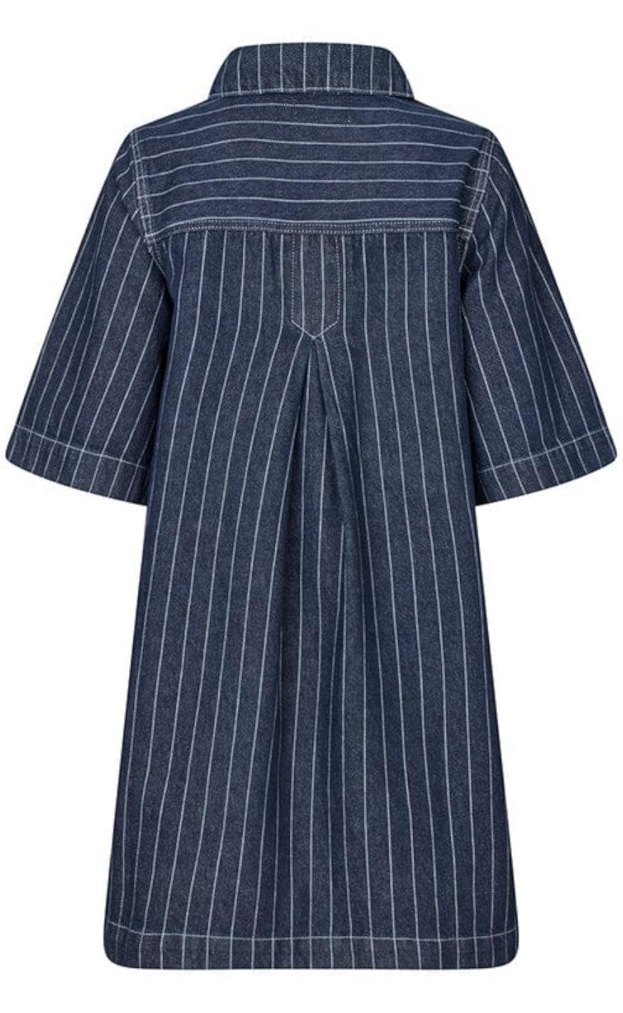 Global Funk Kjole - Mira-G - Navy Pinstripe