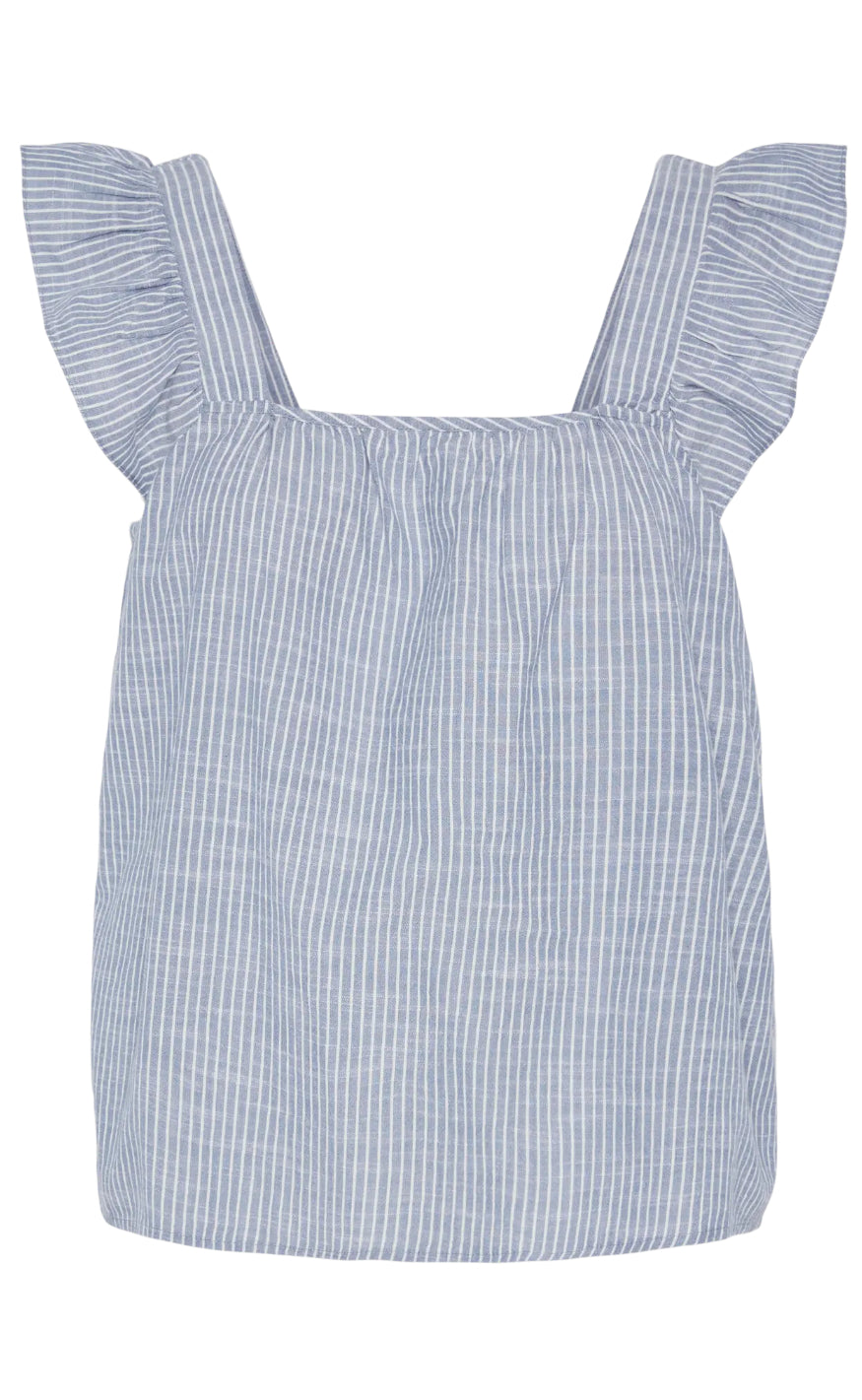 Pieces Top - Apia - Coronet Blue/Bright White