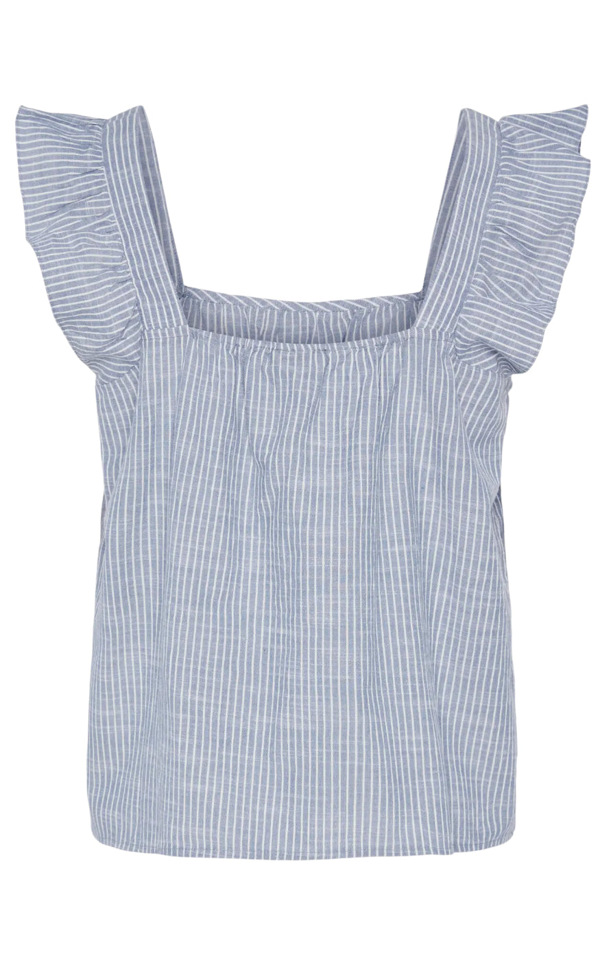 Pieces Top - Apia - Coronet Blue/Bright White