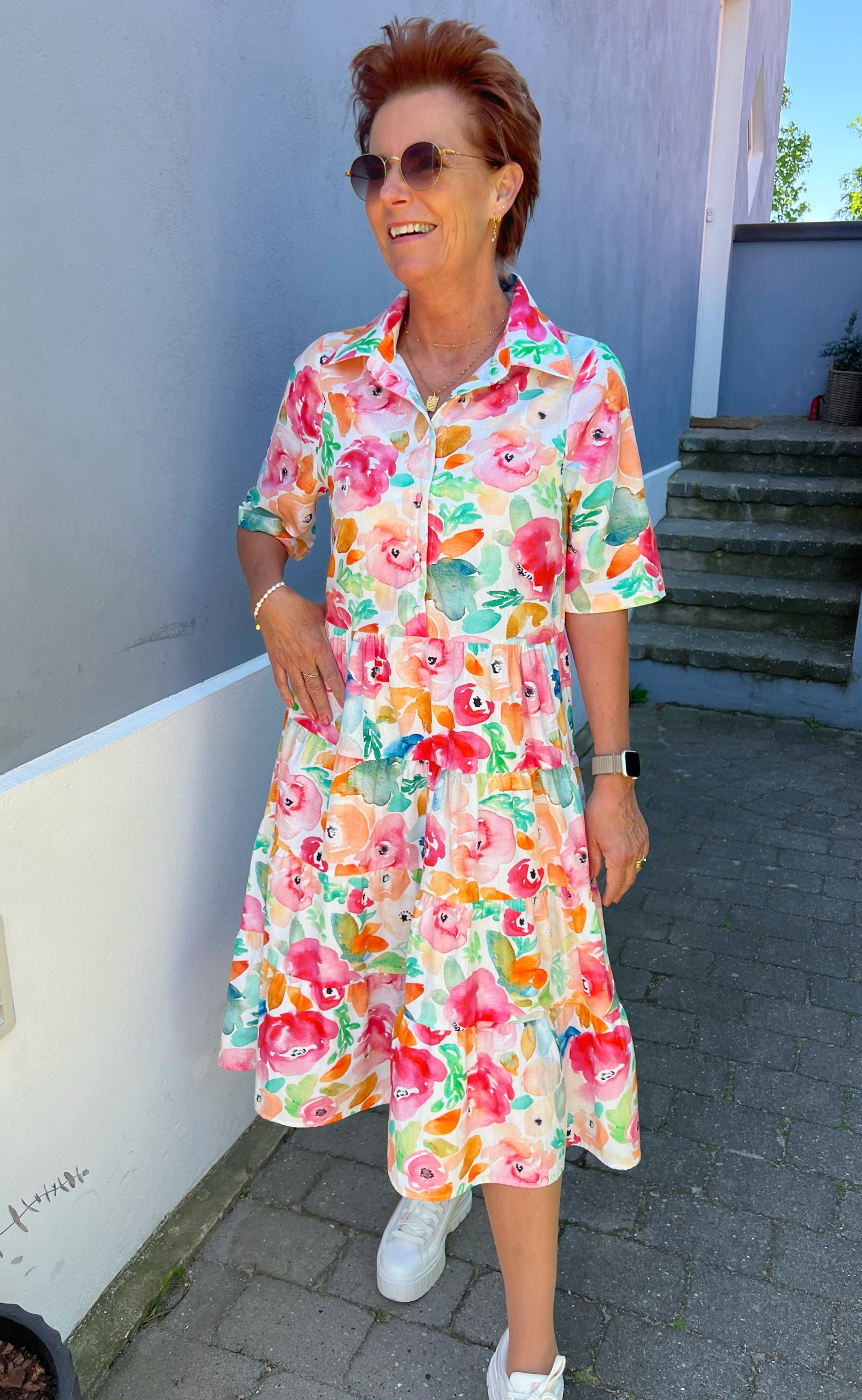 Say INA Copenhagen Kjole - Karla - Multi Flower Hot på udsalg