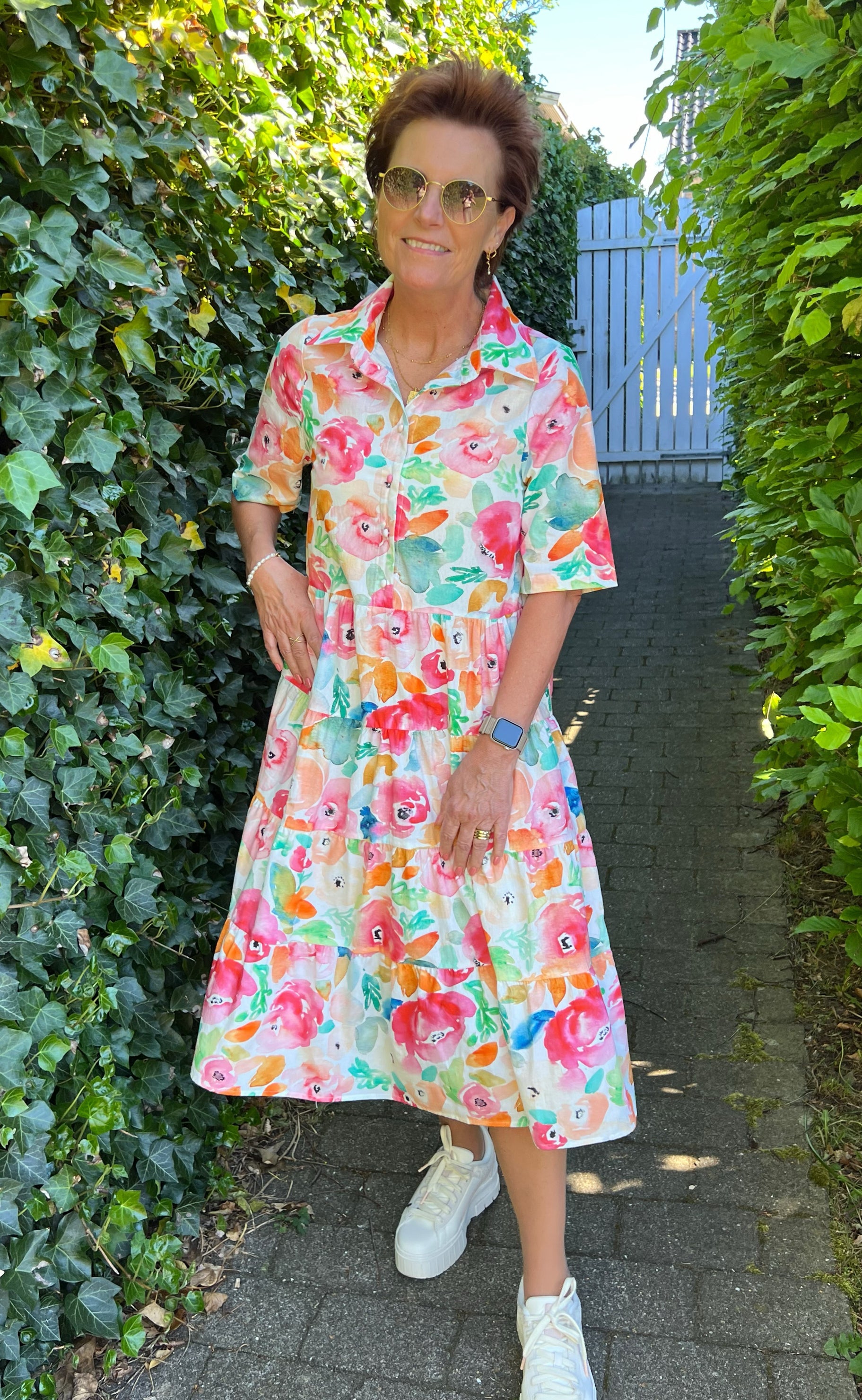 Say INA Copenhagen Kjole - Karla - Multi Flower Hot på udsalg