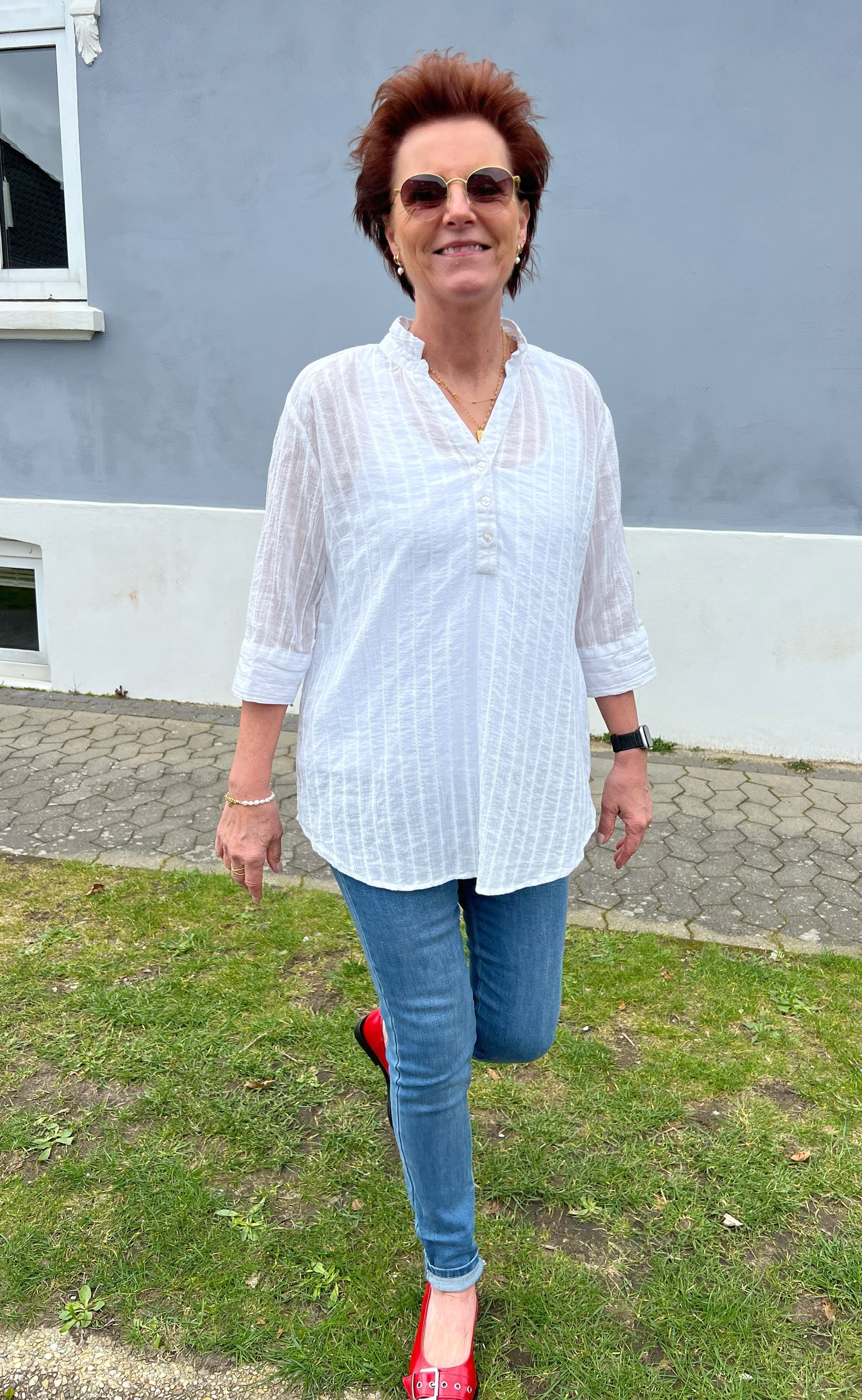 Say INA Copenhagen Skjorte - Simona - White Lurex