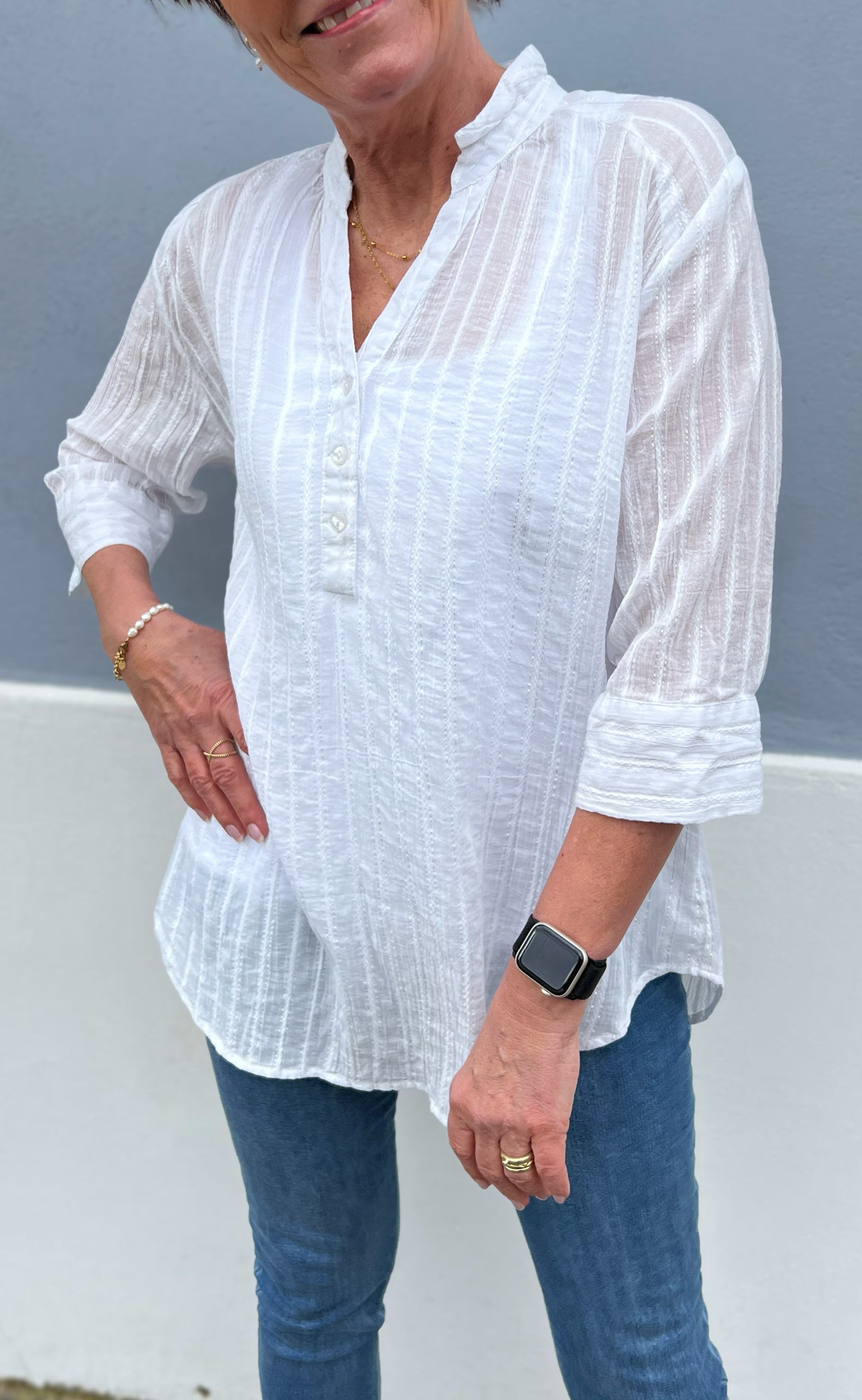 Say INA Copenhagen Skjorte - Simona - White Lurex