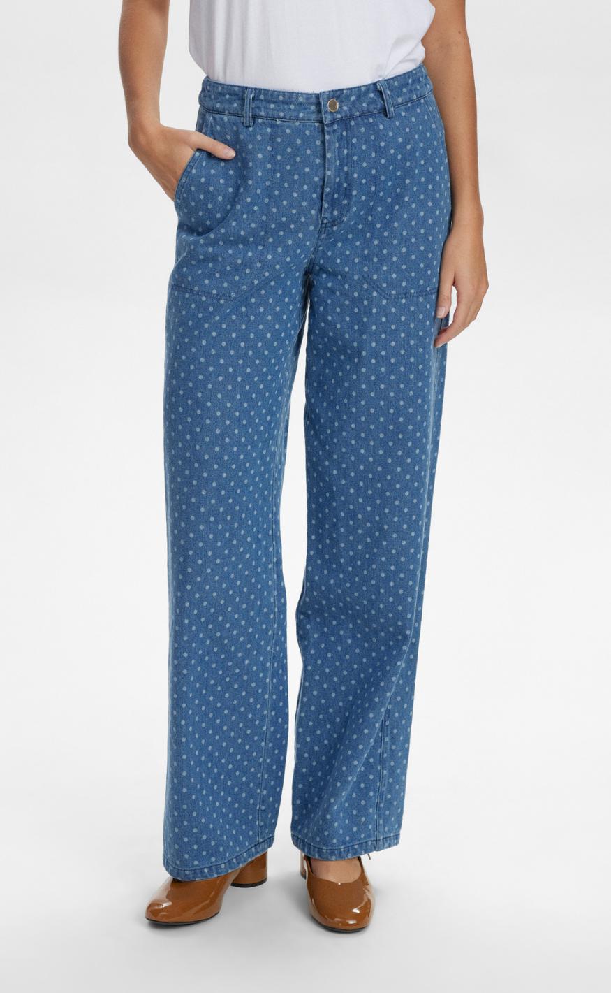 Nümph Bukser - Haddie - Medium Blue Denim Online Hot Salg