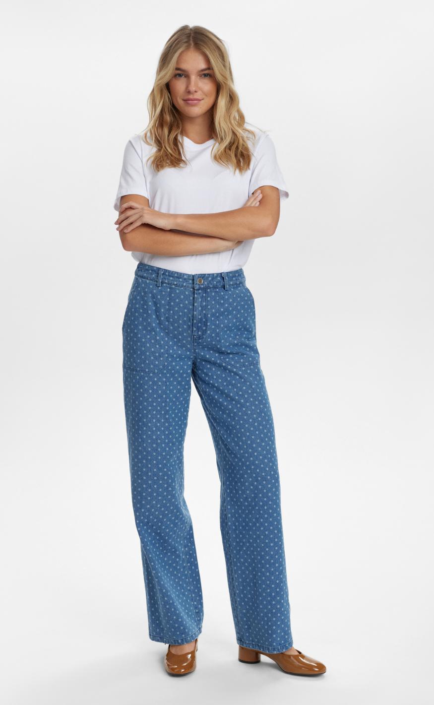 Nümph Bukser - Haddie - Medium Blue Denim Online Hot Salg