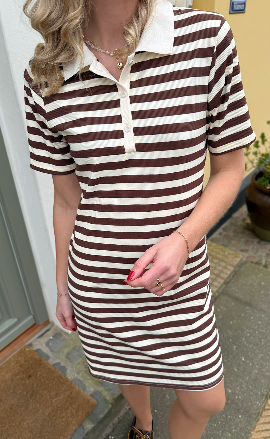 Say INA Copenhagen Polo Kjole - Pamela - Brown Striped