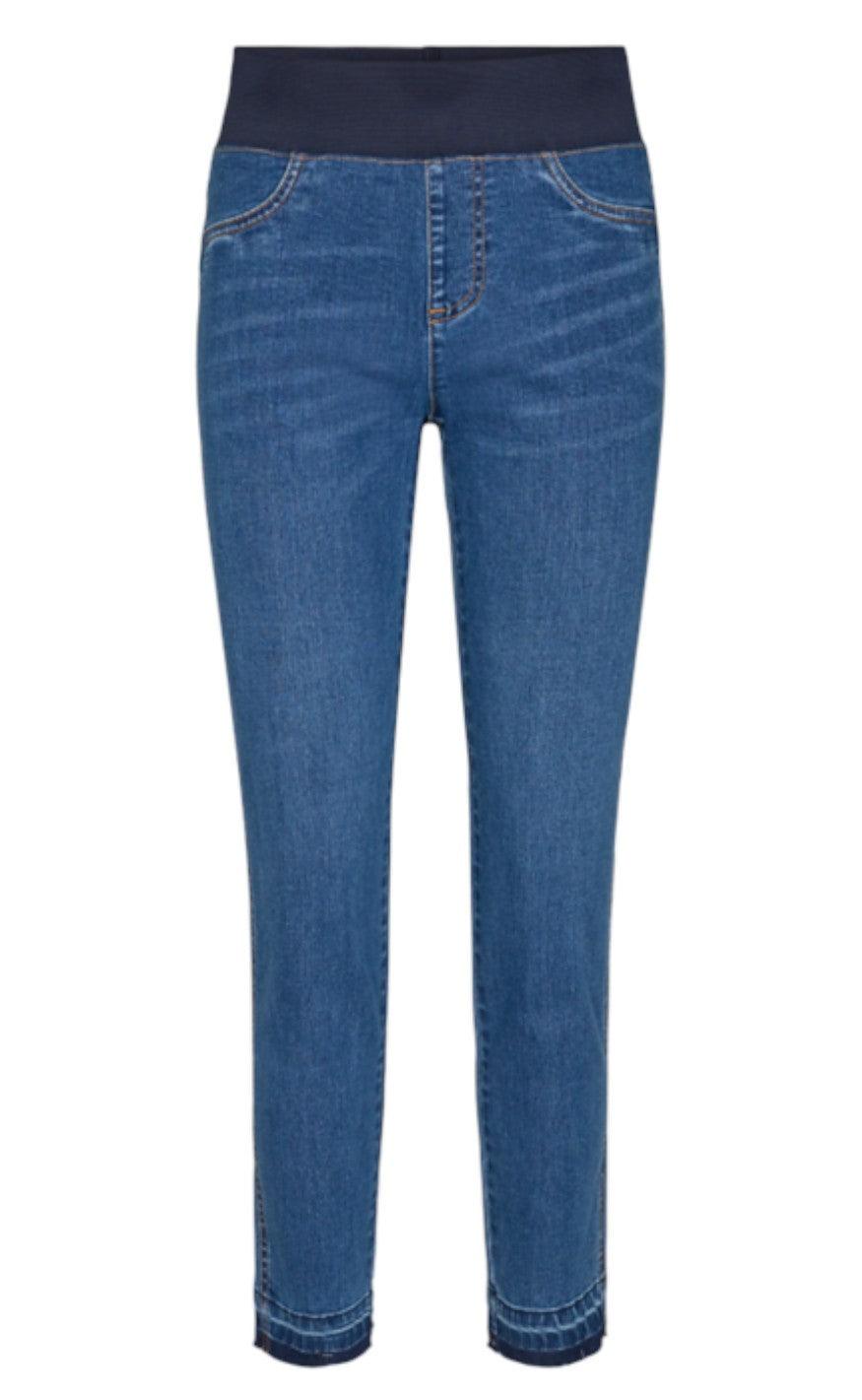 Freequent Bukser - Shantal Ankle Raw - Medium Blue Denim
