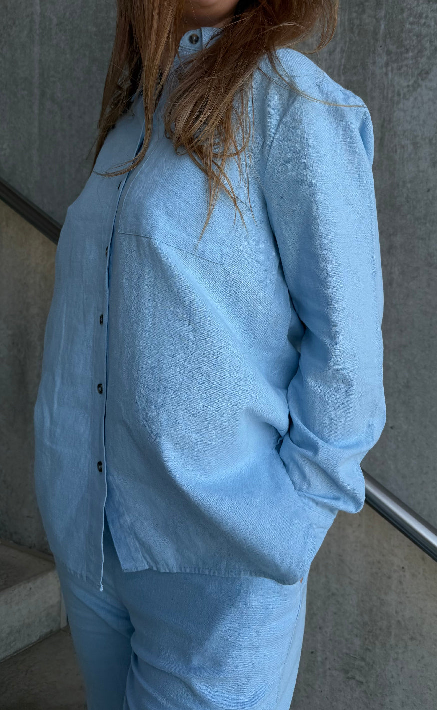 Freequent Skjorte - Lava Simple - Chambray Blue