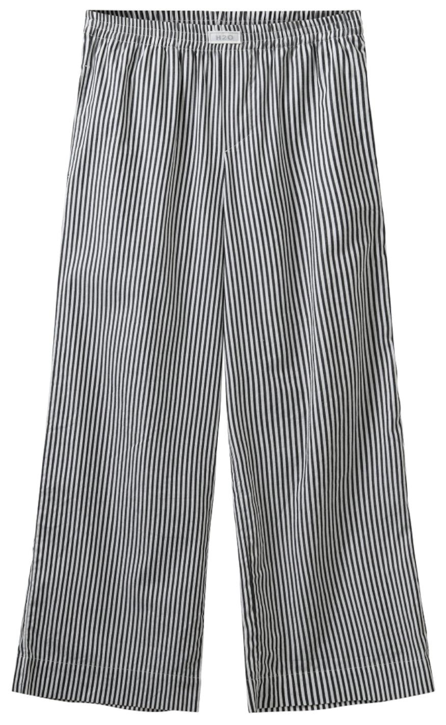 H2O Bukser - Rønne Essential - Black/White Stripe Online nu