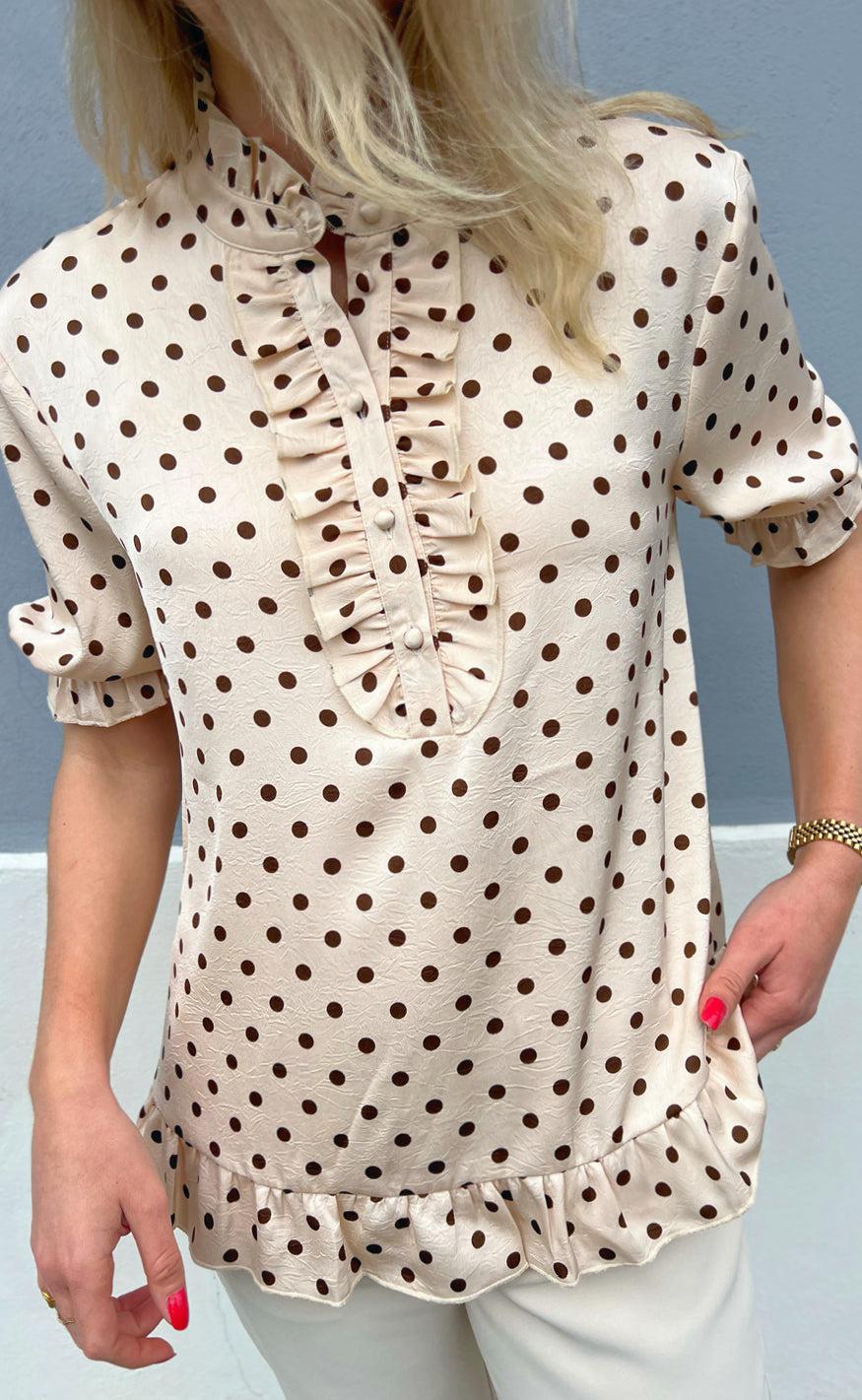 Say INA Copenhagen Bluse - Philine - Beige Dots