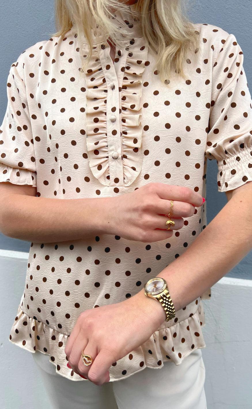 Say INA Copenhagen Bluse - Philine - Beige Dots