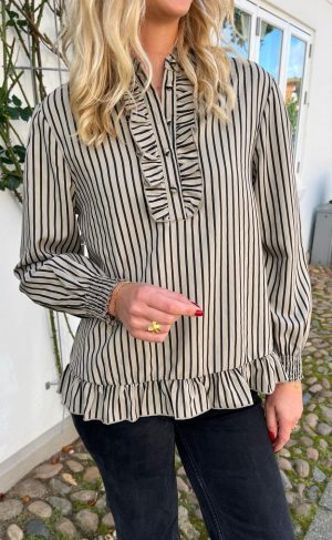 Say INA Copenhagen Bluse - Pia - Brown/Black Stripe