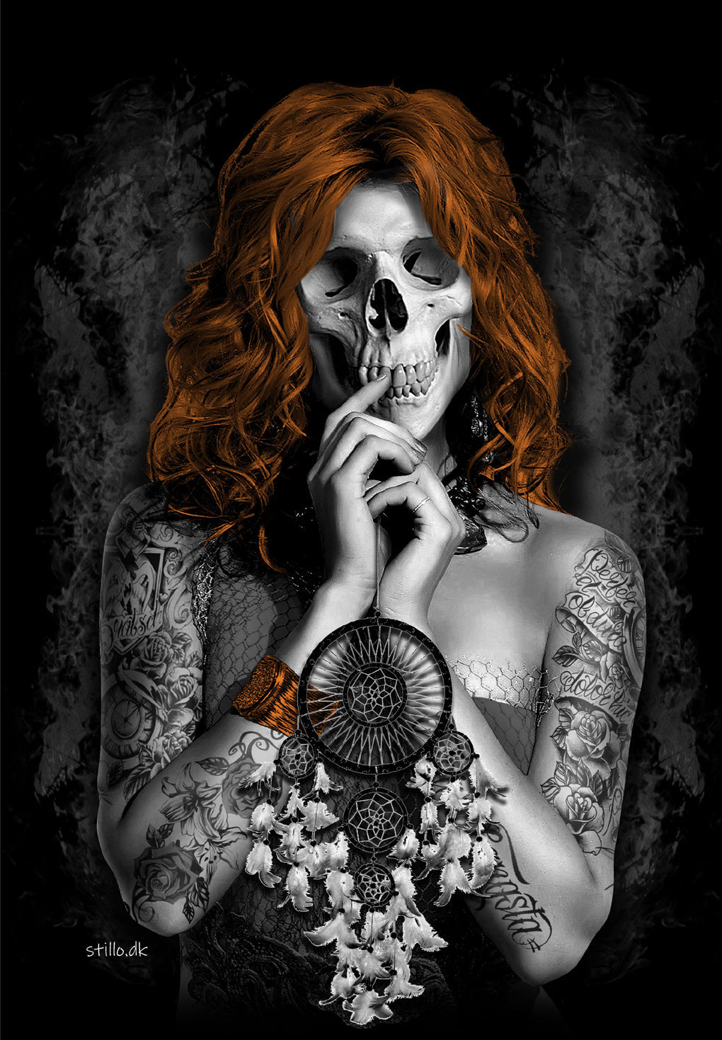 Stillo Smiling Women Skull T-shirt