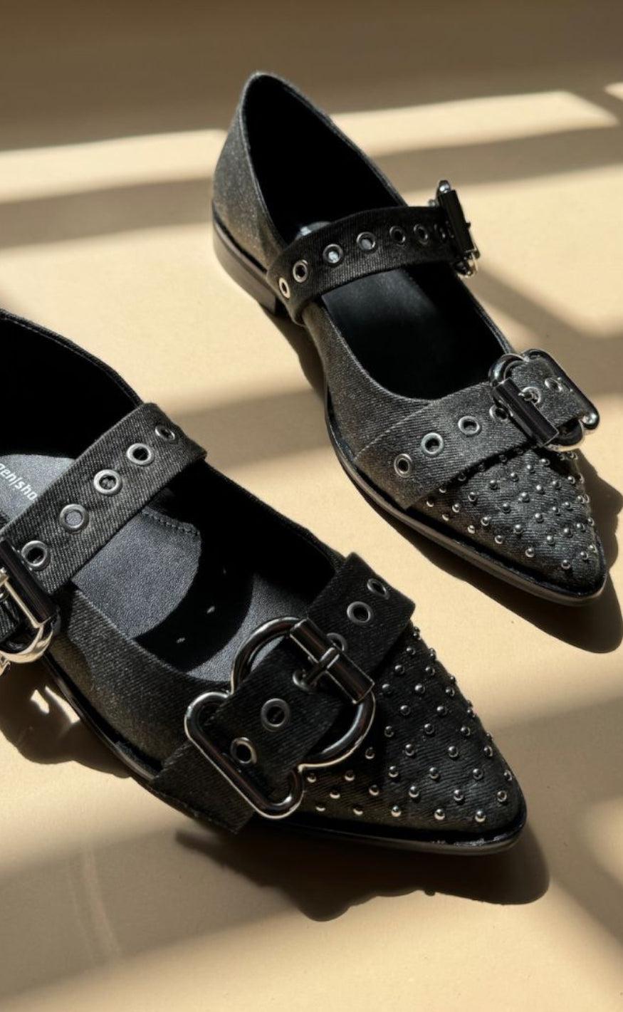 Copenhagen Shoes Ballerinaer - Future Vibes - Black Denim