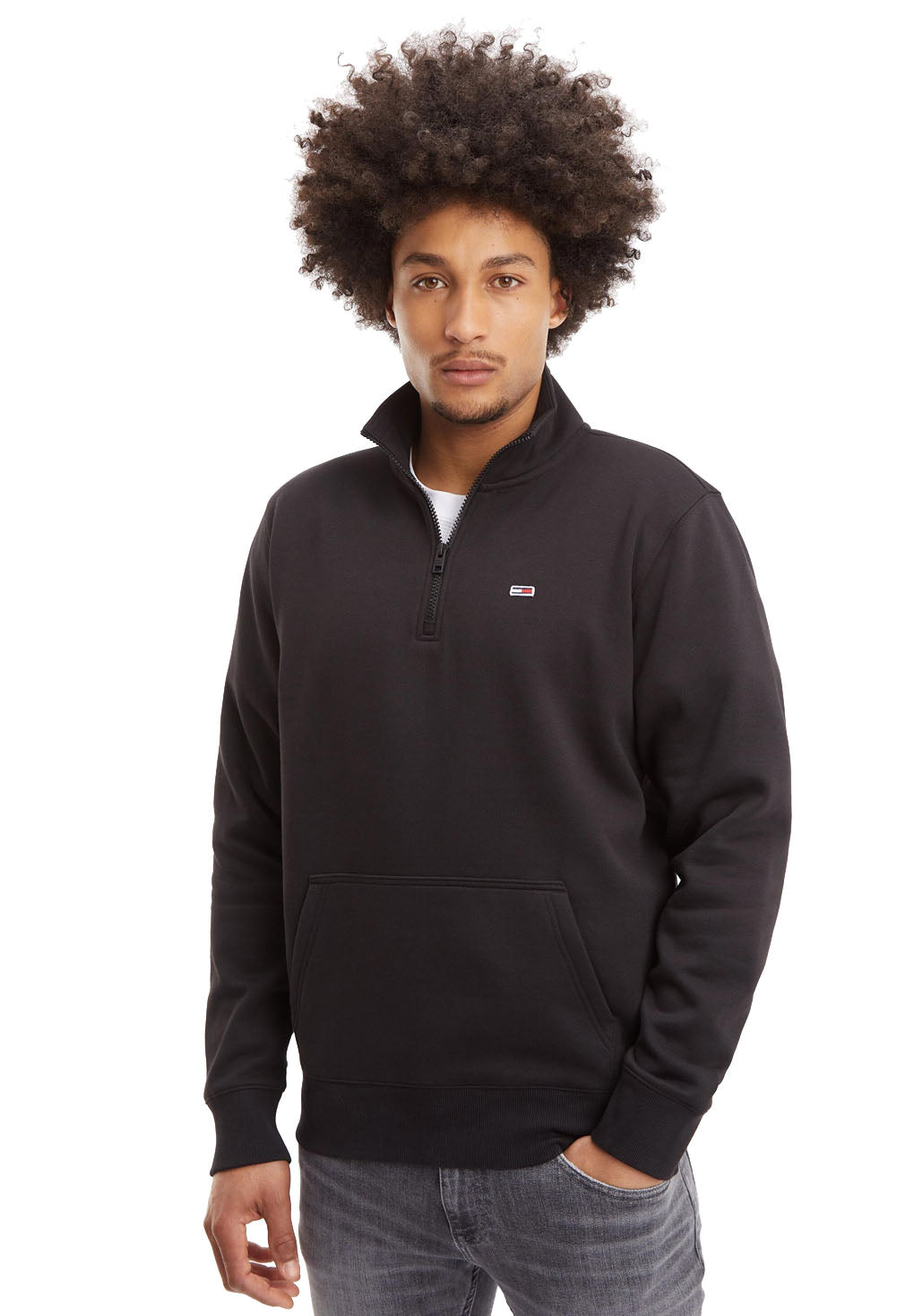 Tommy Jeans TJM Flag Patch Half Zip Sweatshirt