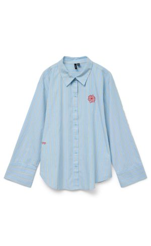 Vero Moda Skjorte - Charlotte - Air Blue Cloud Dancer/Twill
