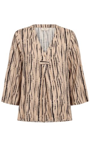 Freequent Bluse - Larin - Sand Melange w. Black