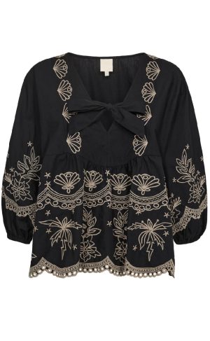 Gossia Bluse - Sofja - Black/Sand