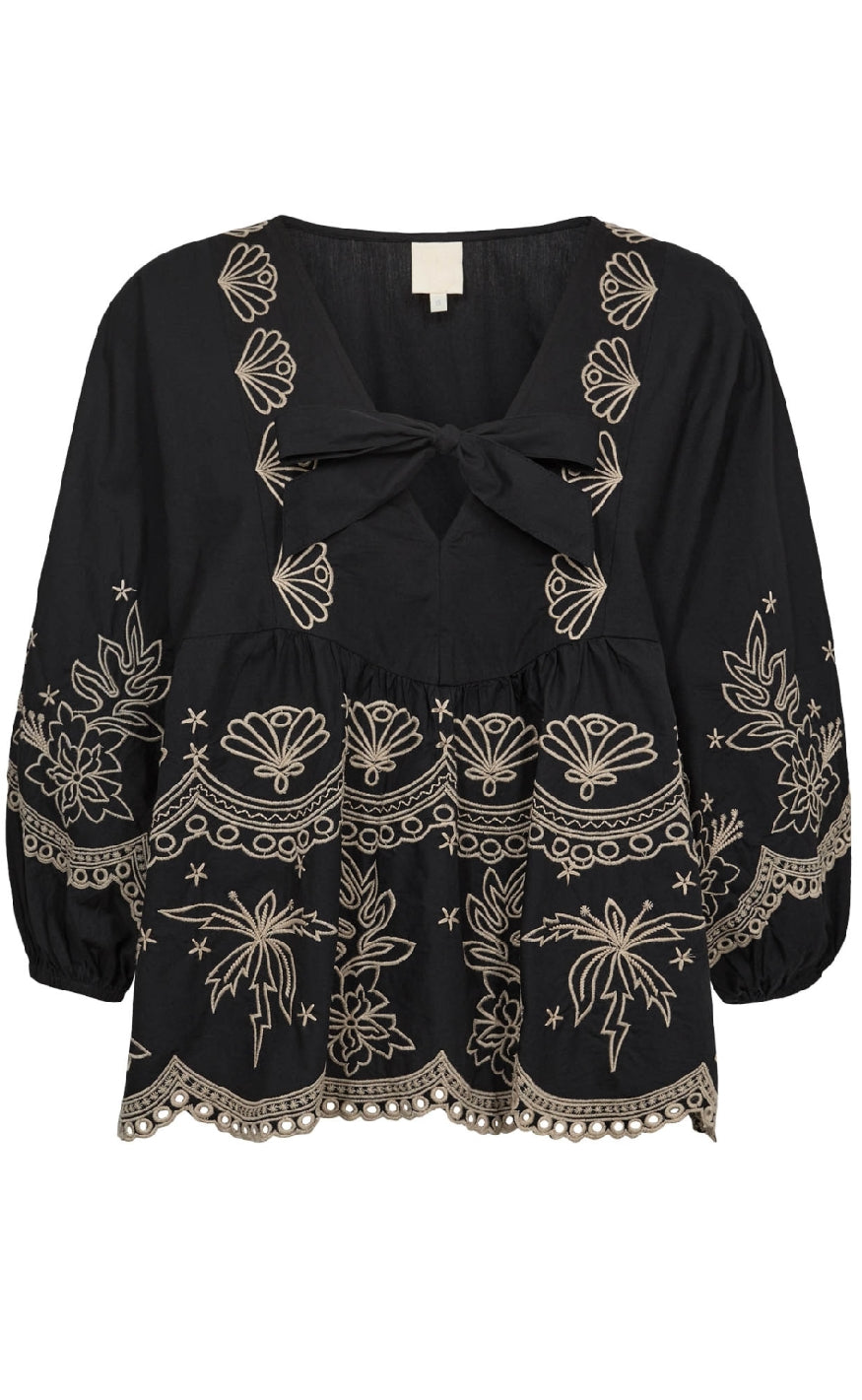 Gossia Bluse - Sofja - Black/Sand