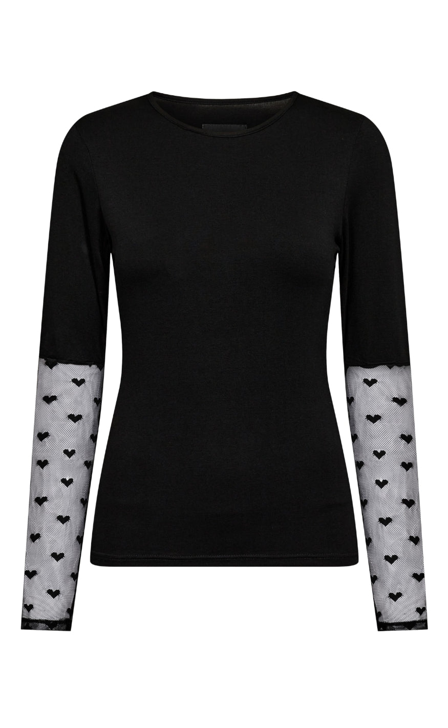 Liberte Bluse - Isa Ls Lace Sleeve - Black Heart