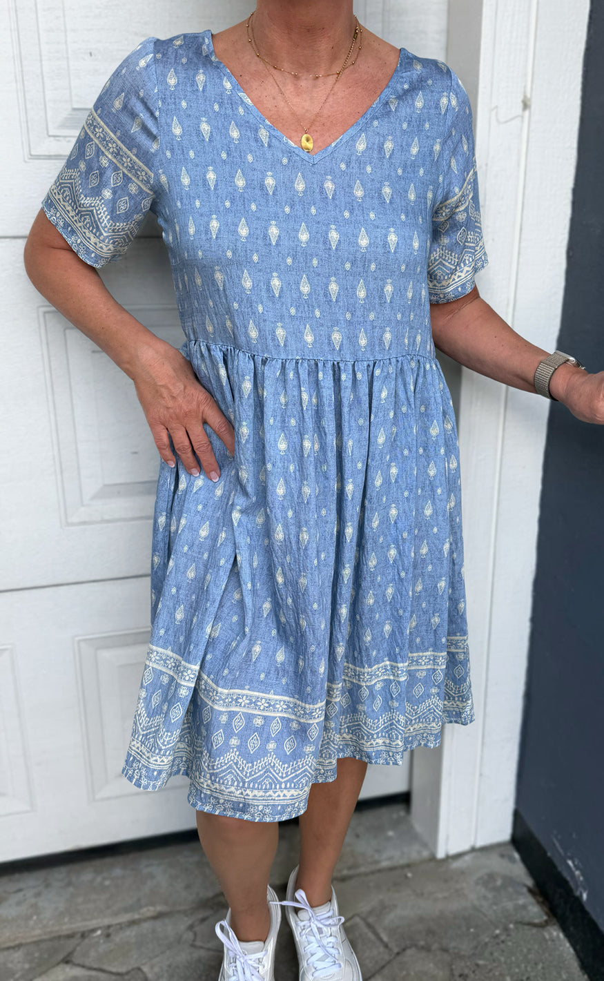 Say INA Copenhagen Kjole - Valentina - Blue Paisley