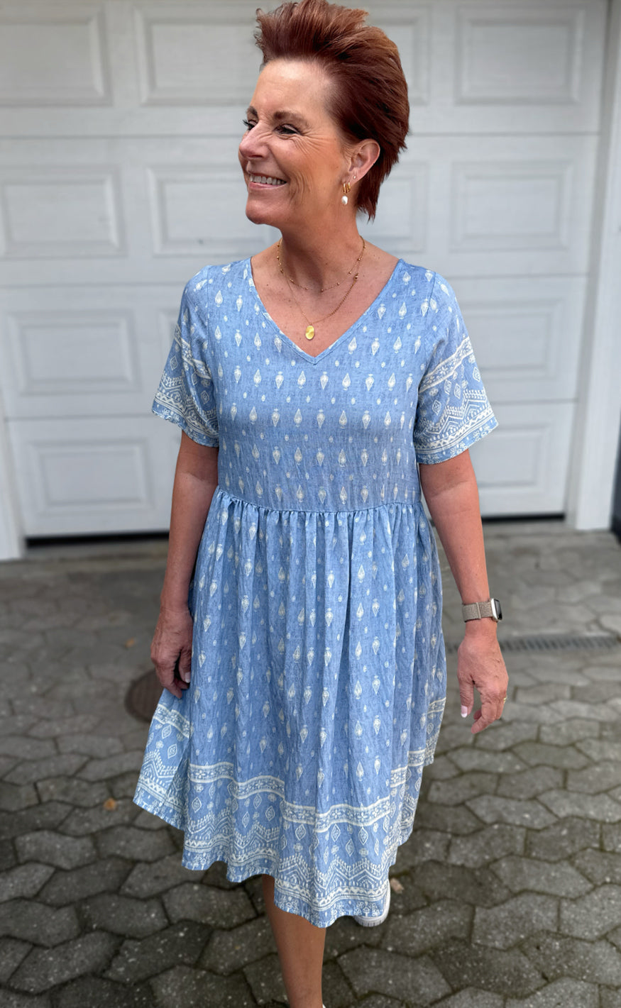 Say INA Copenhagen Kjole - Valentina - Blue Paisley