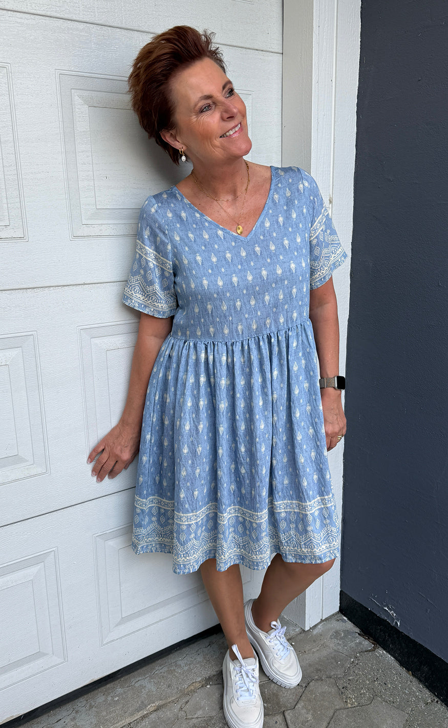Say INA Copenhagen Kjole - Valentina - Blue Paisley