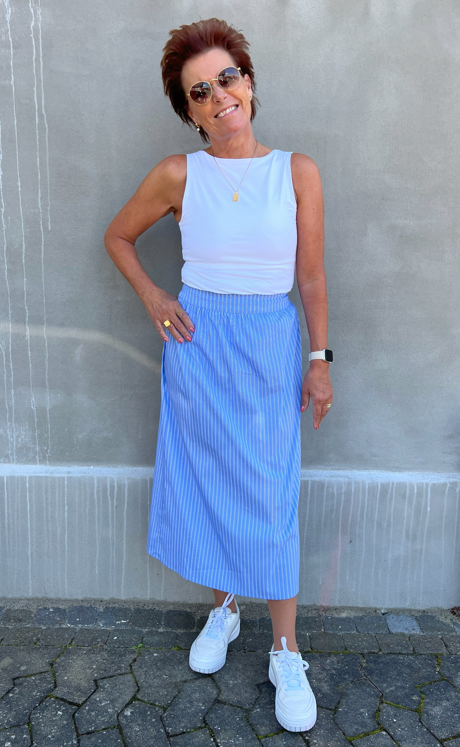 Say INA Copenhagen Nederdel - Patricia - Blue / White Stripe