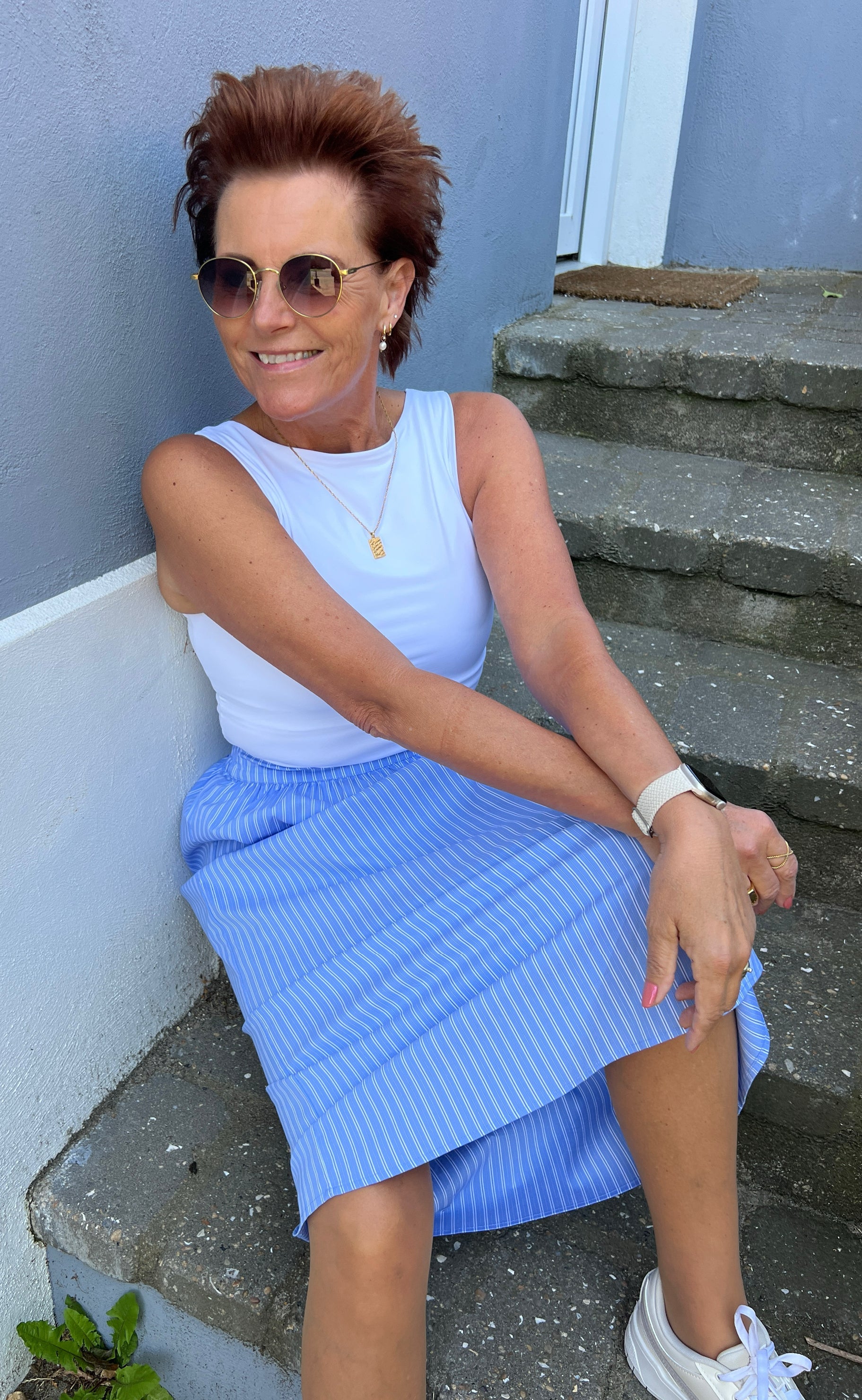Say INA Copenhagen Nederdel - Patricia - Blue / White Stripe