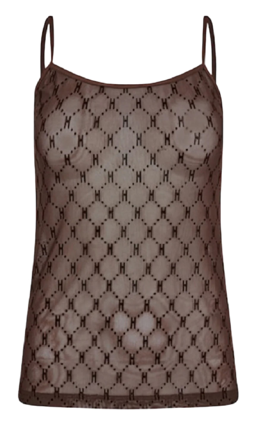 Hype The Detail Top - Mesh Singlet - Brown Online