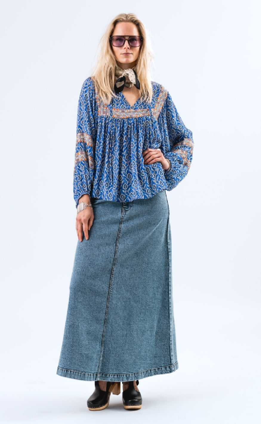 Lollys Laundry Bluse - Teel - Blue på udsalg