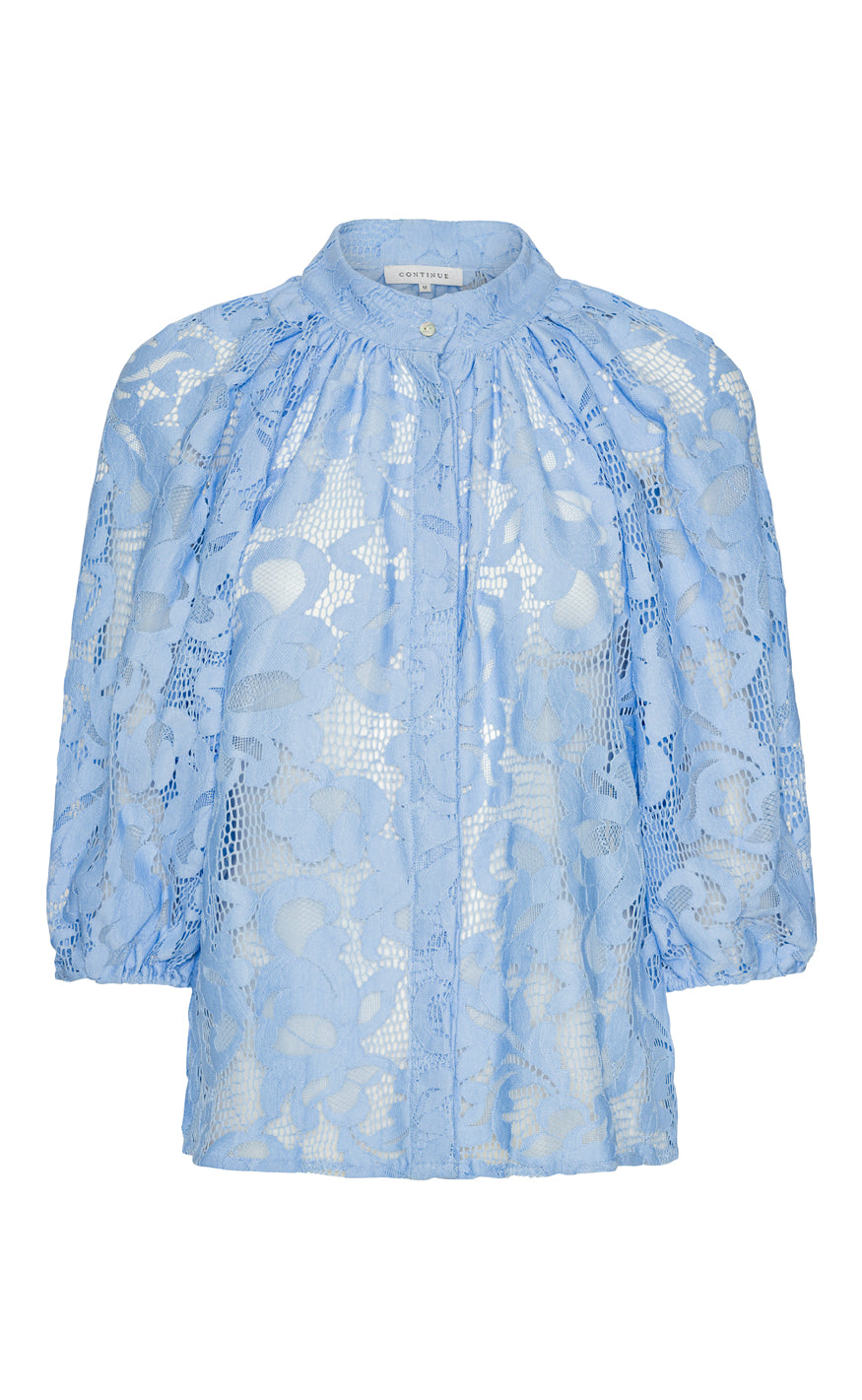 Continue Bluse - Sia Big Lace - Sky Blue