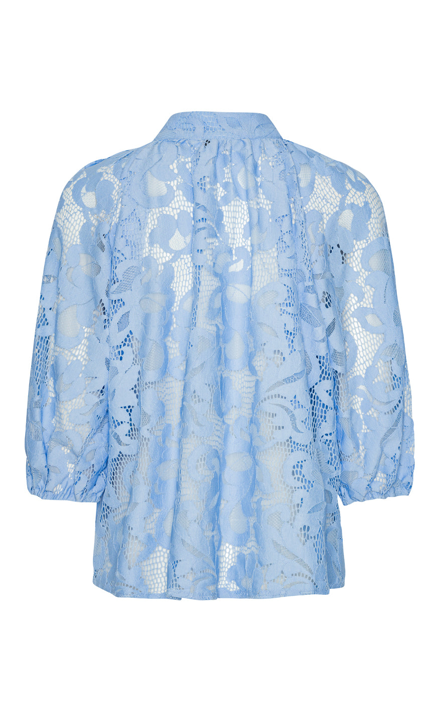 Continue Bluse - Sia Big Lace - Sky Blue