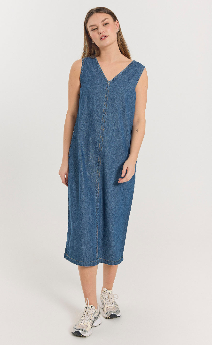 Freequent Kjole - Lisea 207090 - Medium Blue Denim
