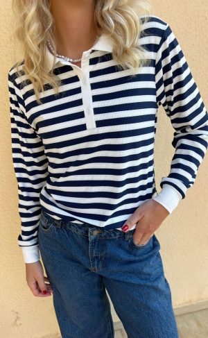 Say INA Copenhagen Polo / Bluse - Pamela - Navy Striped